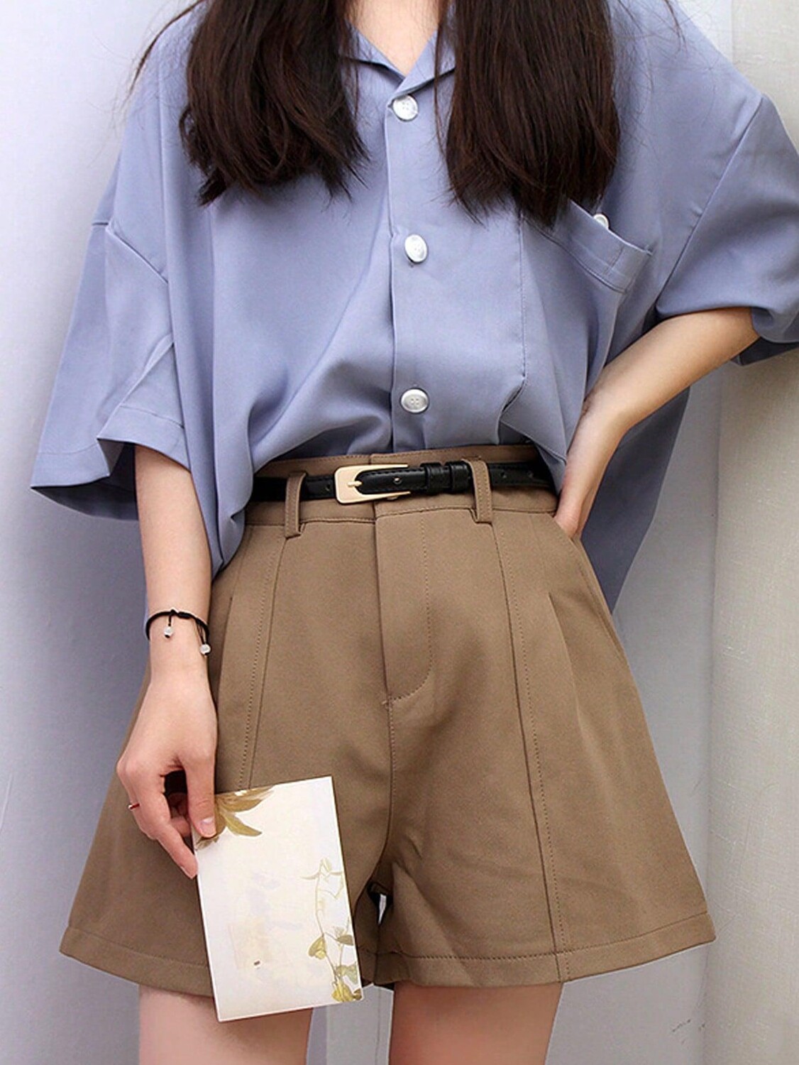 

Ремень минималистичный с металлической пряжкой, черный