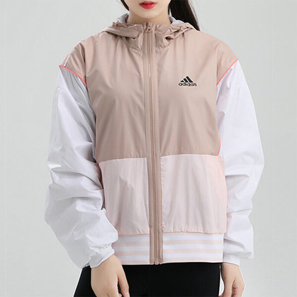 Куртка neo must haves block colorblock logo ветрозащитная куртка Adidas, розовый — фото 3