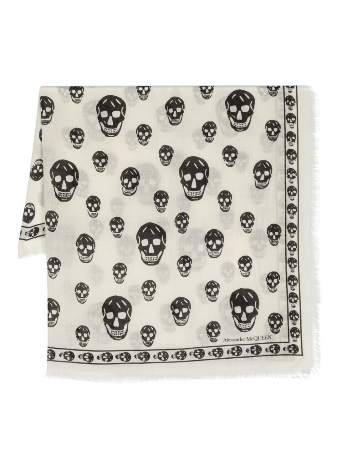 

Alexander McQueen шерстяной шарф с узором Skull, нейтральный цвет