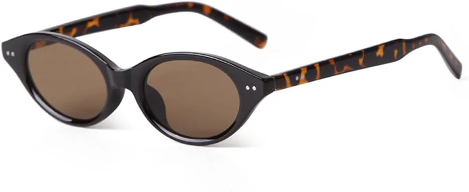 

Солнцезащитные очки LVTFCO Retro Rivet Narrow Cat Eye для женщин и мужчин, винтажные, с леопардовым принтом, овальной формы, с защитой от УФ-излучения UV400, C2