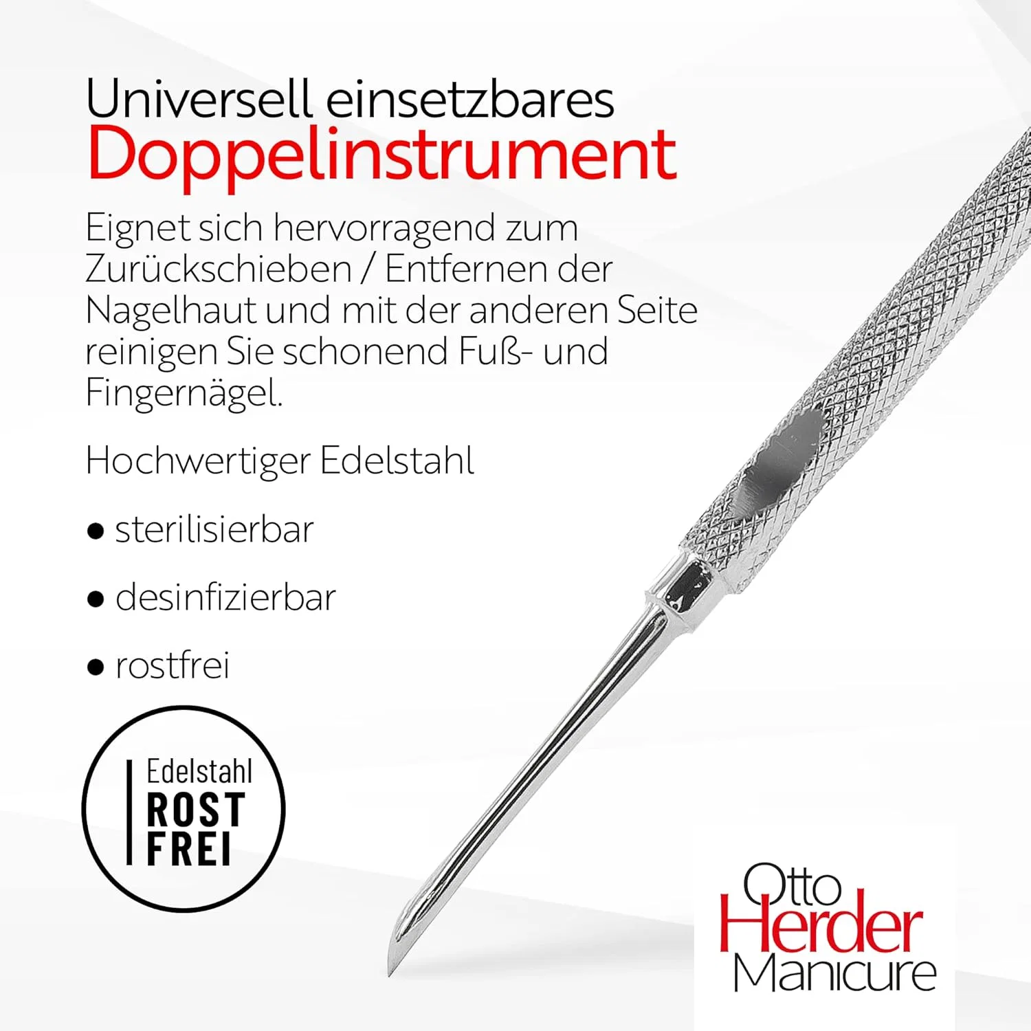 Двусторонний инструмент для маникюра OTTO HERDER 13.5 см ‎Otto Herder Manicure — фото 4