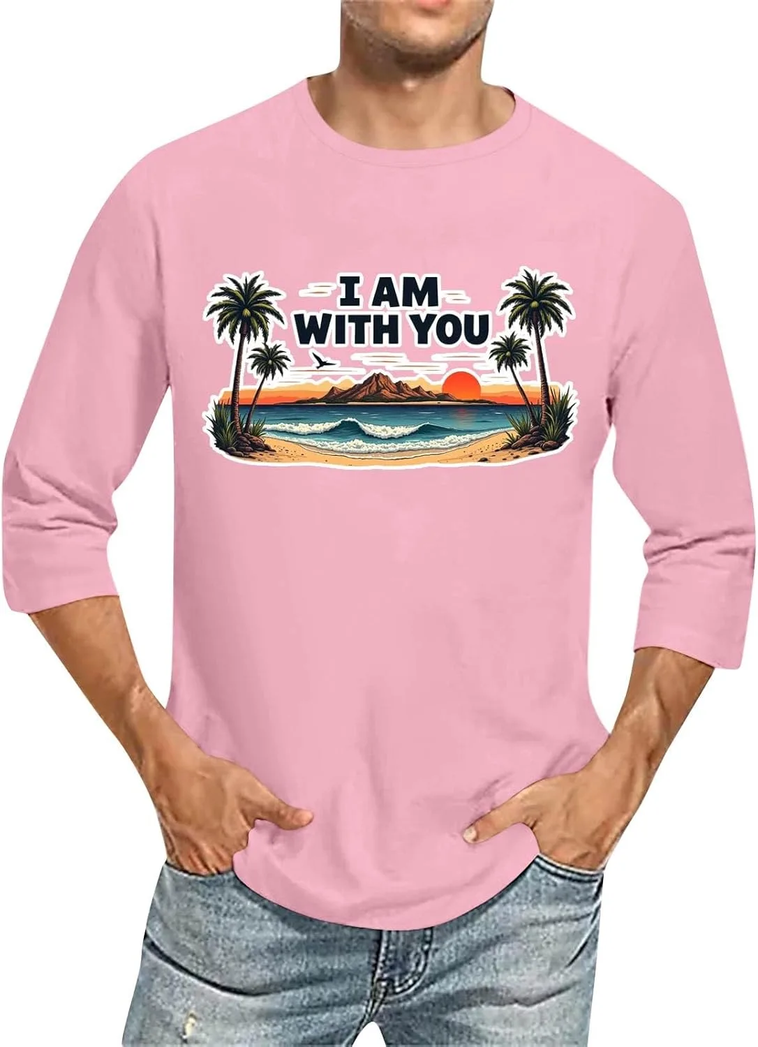 

Футболка FQZWONG с принтом 2D, свободный крой и рукав 3/4