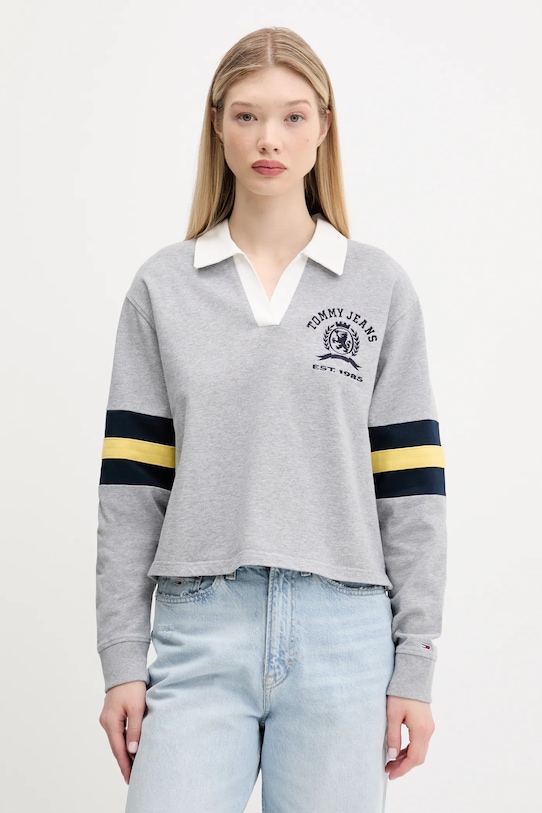 

Детская хлопковая толстовка Tommy Jeans, серый