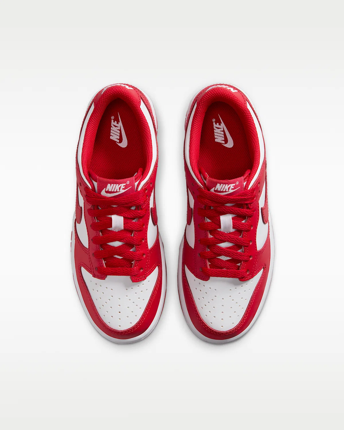 Кроссовки Nike Dunk Low для детей, White/Red/University Red — фото 4