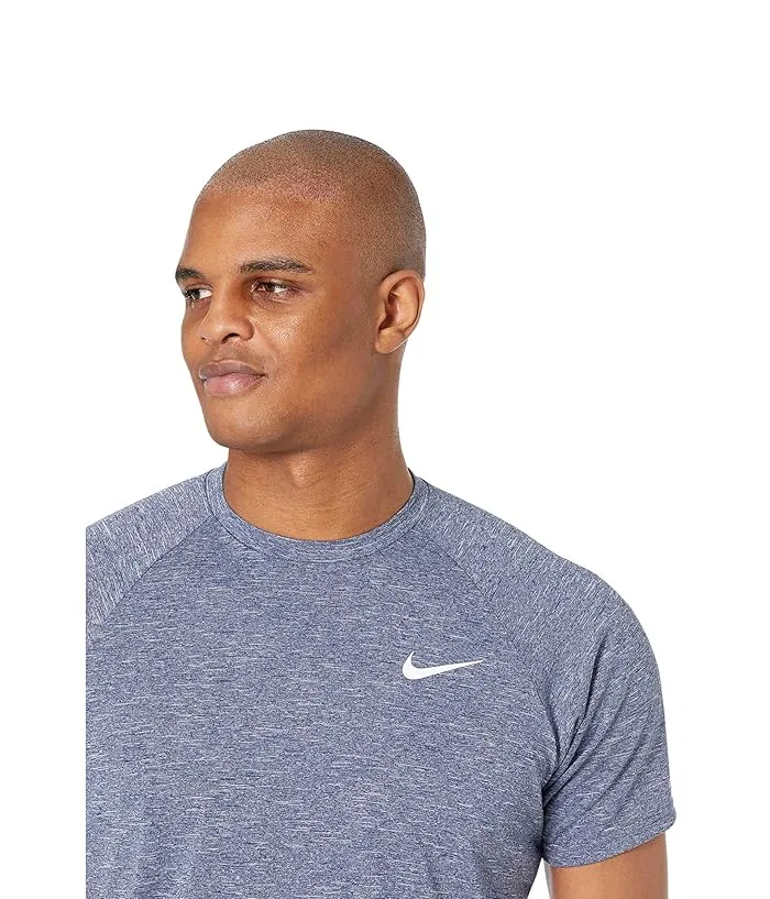 Футболка для плавания с коротким рукавом Heather Short Sleeve Hydroguard Nike, Midnight Navy — фото 3