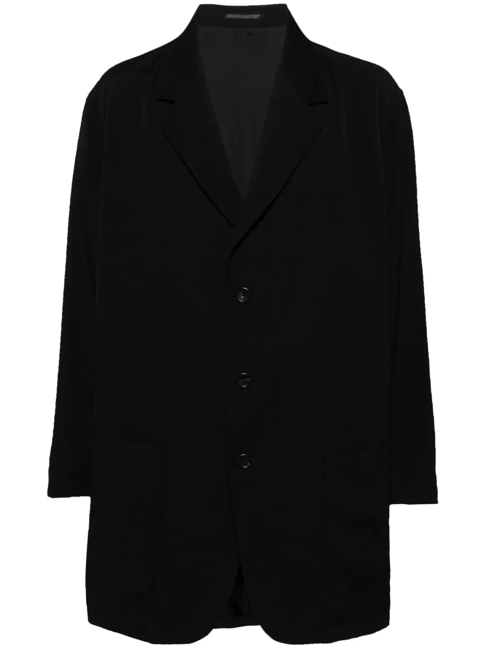 

Шерстяной пиджак оверсайз Yohji Yamamoto, черный