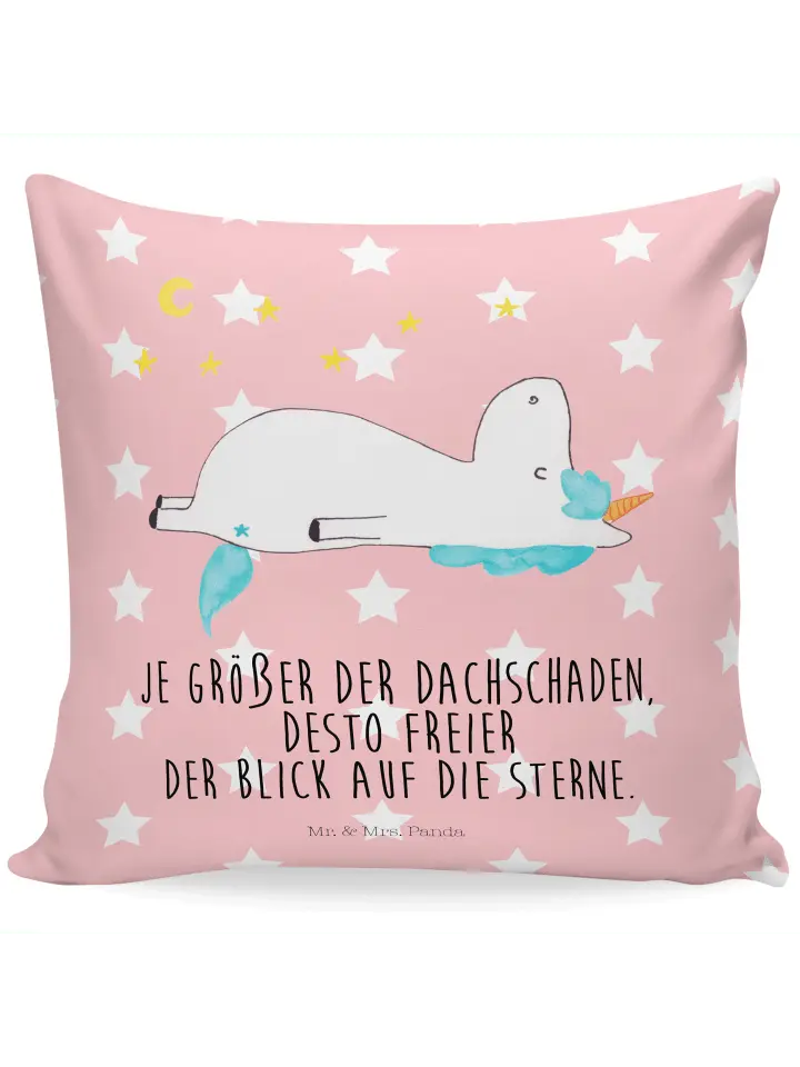 

Подушка Mr & Mrs Panda 40x40 Einhorn Sternenhimmel, цвет rot pastell
