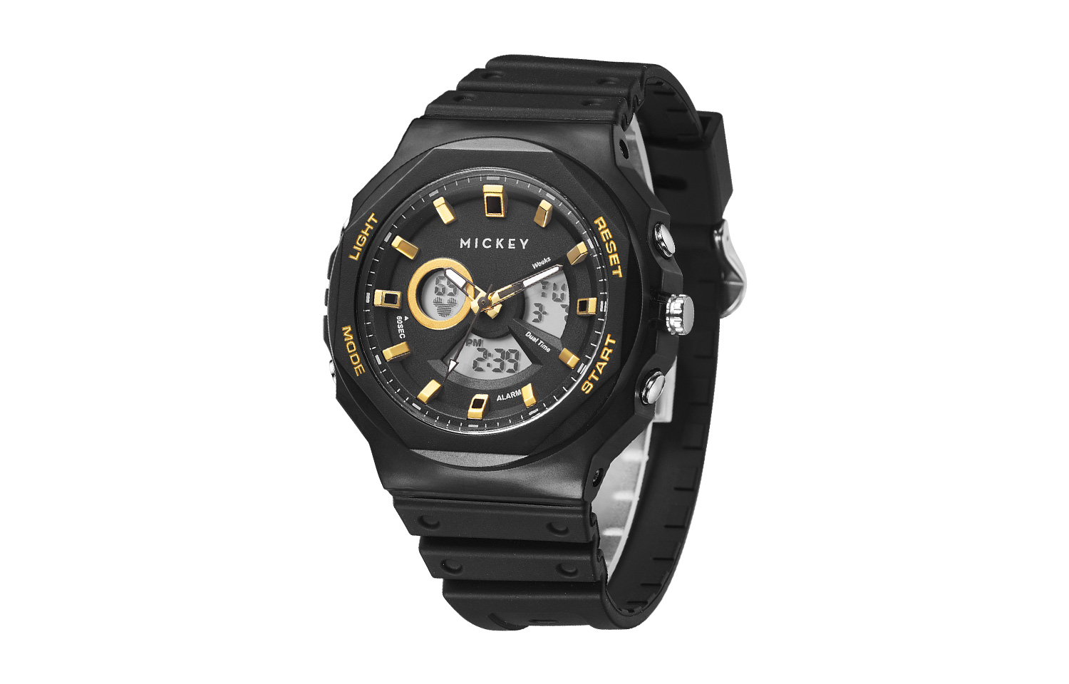 

Disney Часы Mickey Series Electronic Movement TPU Strap Watch Unisex Black Dial