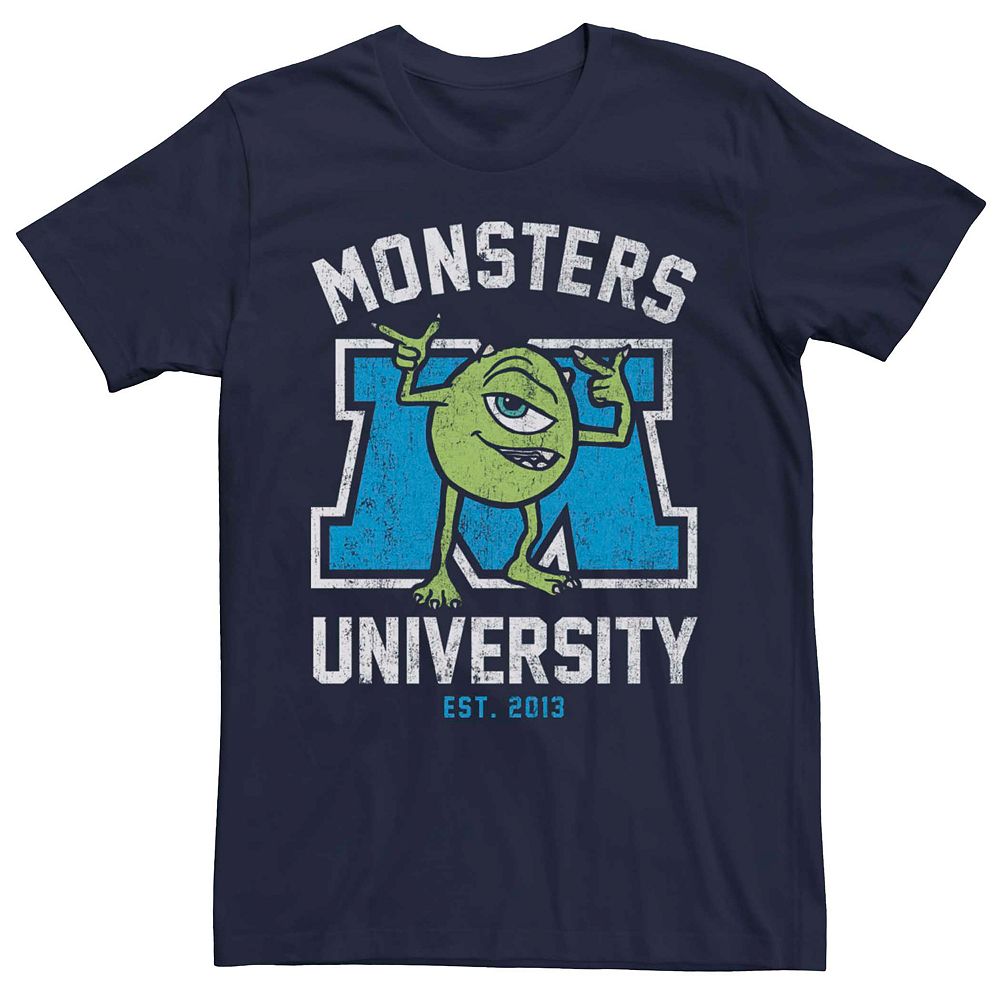 

Мужская футболка с логотипом Disney Pixar Monsters University Mike Licensed Character, темно-синий