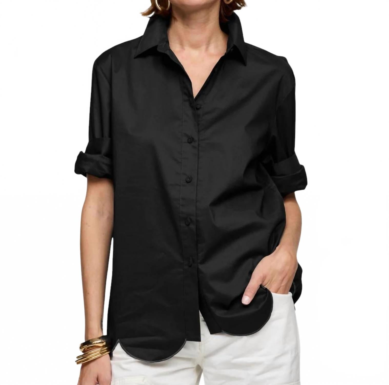 

Блейр рубашка с длинным рукавом в черном цвете Hinson Wu