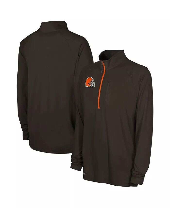 

Мужская коричневая толстовка Cleveland Browns Combine Authentic Raglan с застежкой-молнией на четверть длины Outerstuff