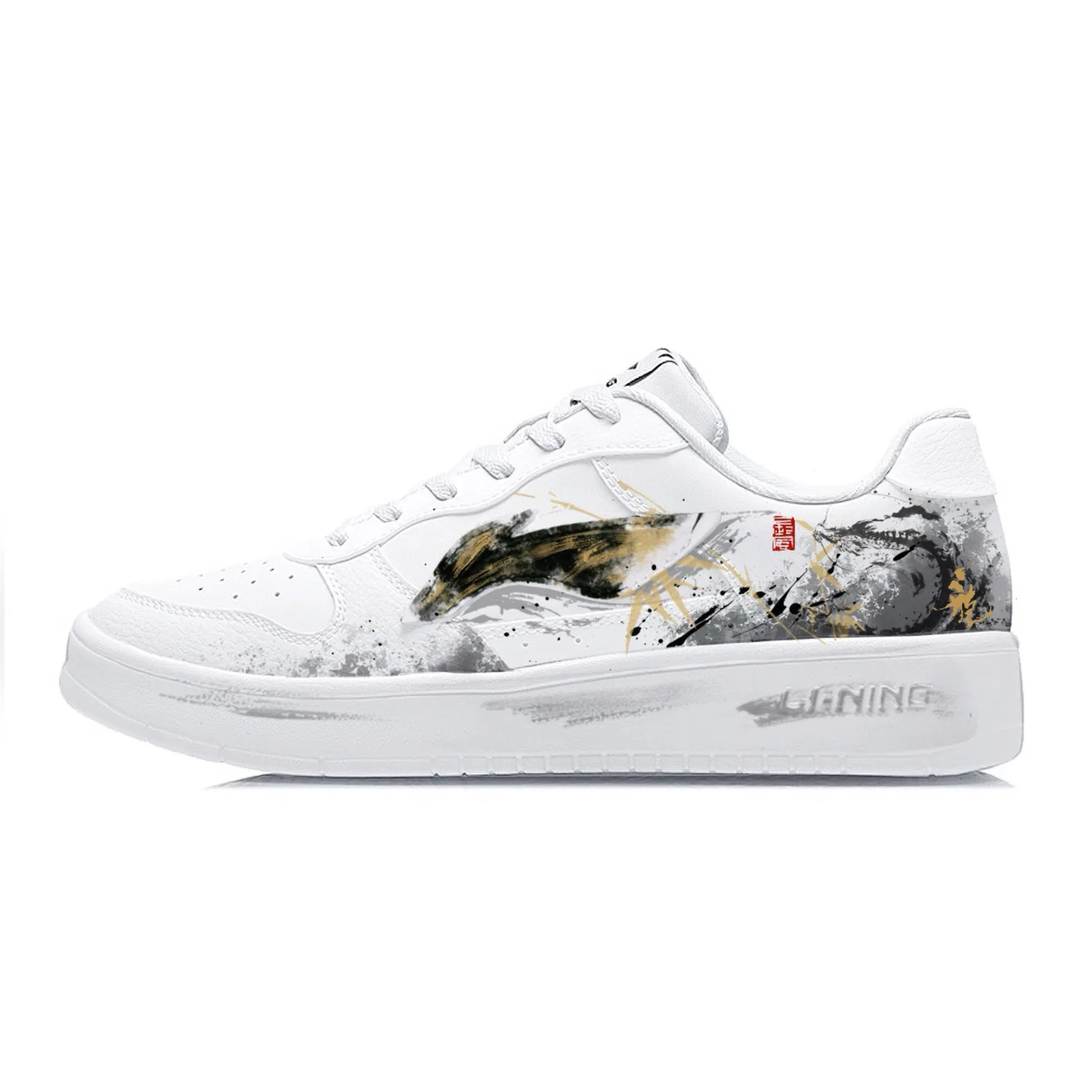 Кроссовки скейтбордические Cloud Bamboo Li-Ning White Black