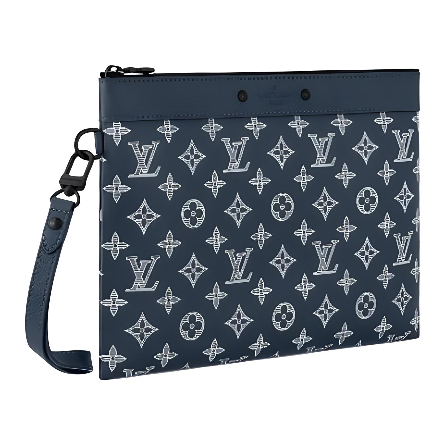 Сумка кроссбоди через плечо Pochette To Go Monogram Shadow из телячьей кожи морской синий LOUIS VUITTON — фото 2