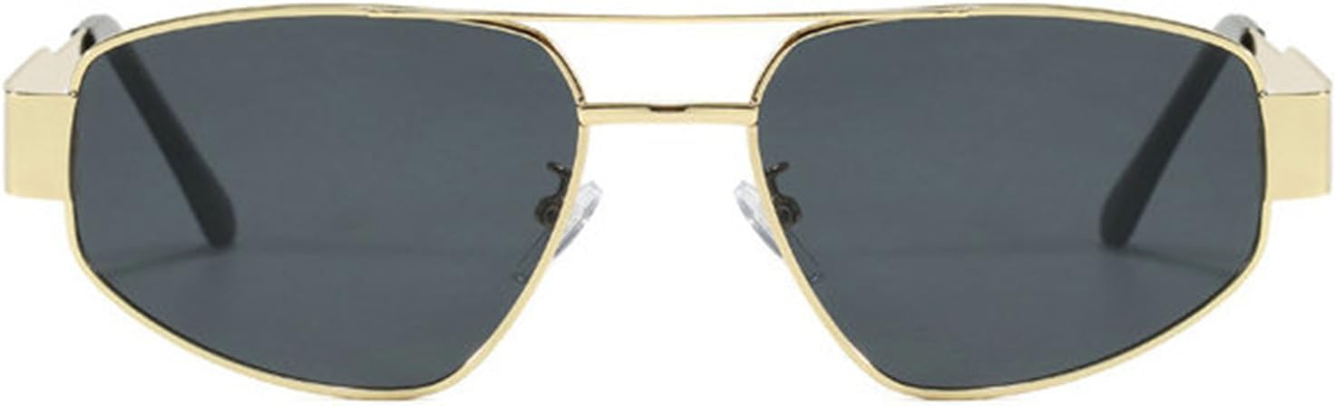 

Солнцезащитные очки Willochra Retro Double Bridges Pilot для женщин, модные, темно-зеленые, для активного отдыха, с защитой от УФ-излучения UV400, для мужчин, в стиле панк, F28, Gold Black