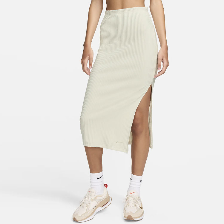 Спортивная юбка-миди Chill Rib для женщин Nike, цвет Light Rosewood Umber — фото 4