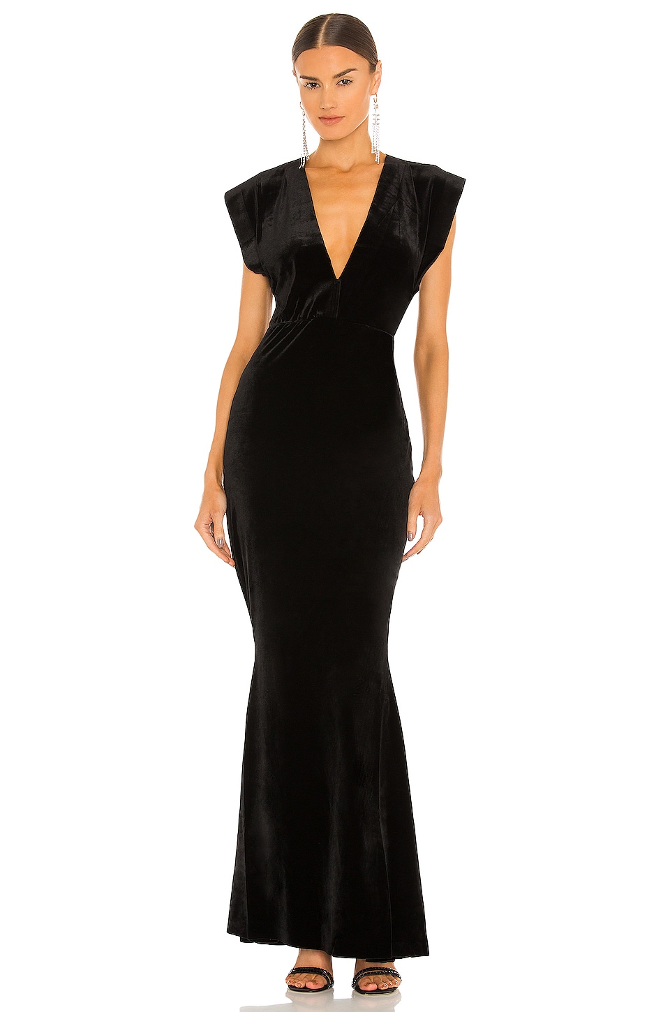 

Платье Norma Kamali V Neck Rectangle Gown, черный