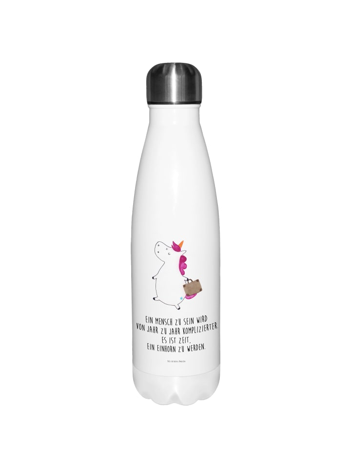 

Mr. & Mrs. Panda Чемодан в виде единорога, бутылка для воды с надписью белого цвета