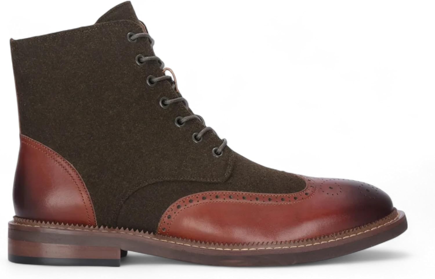 

Мужские коричневые кожаные ботинки броги выше щиколотки - Clifford Infinity Leather