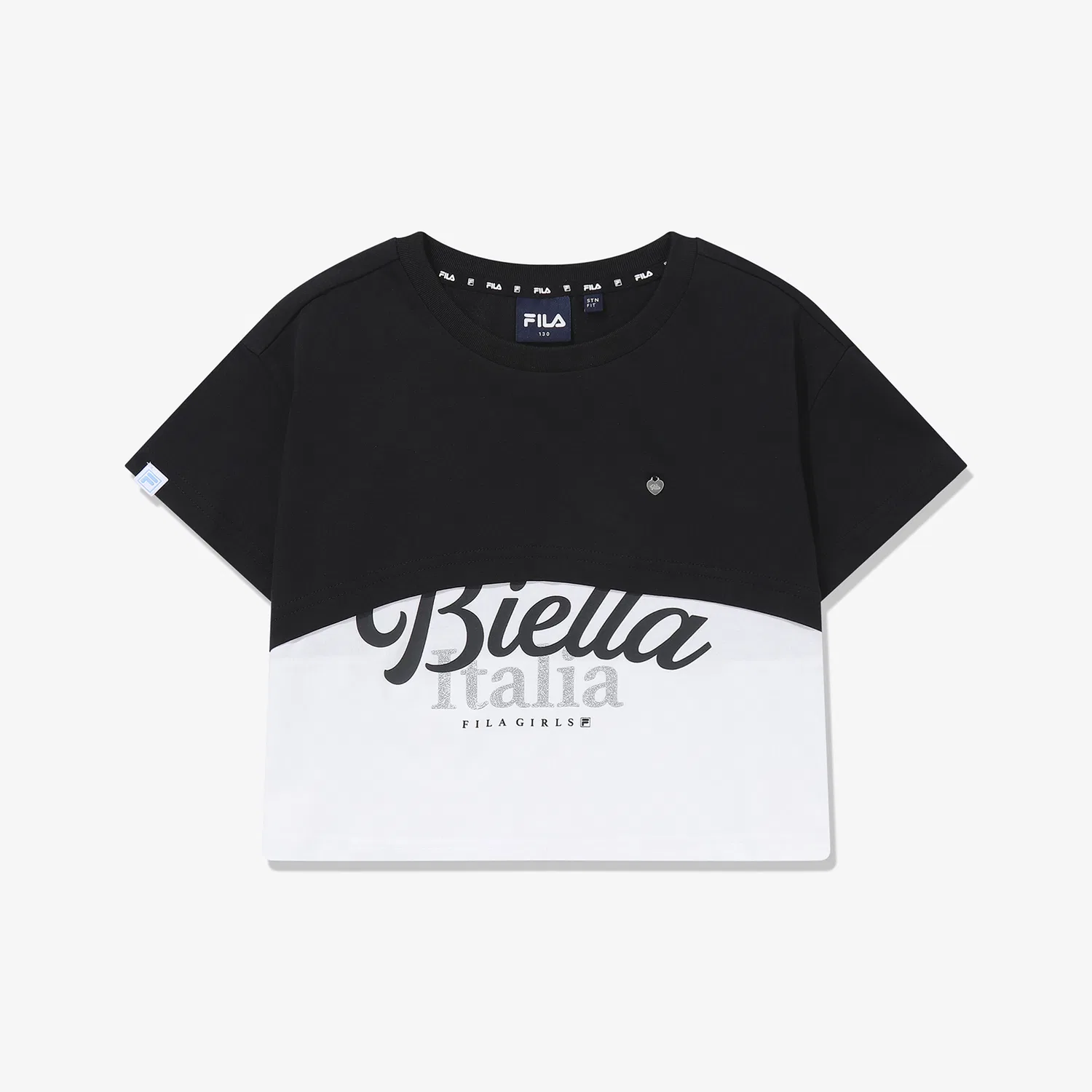 Детская чёрная многослойная футболка от Fila Kids