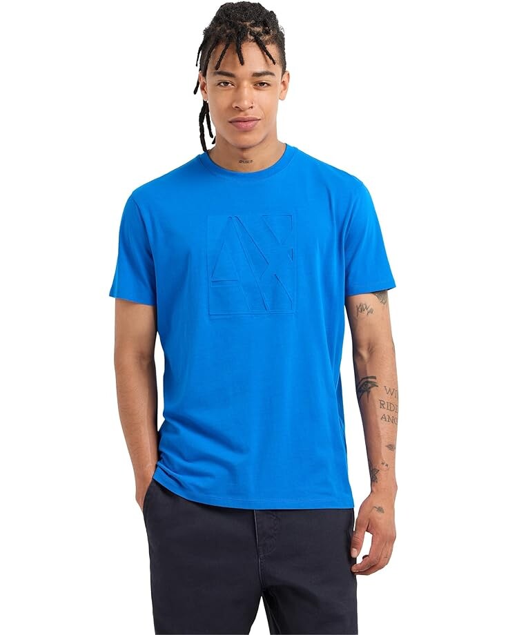 

Футболка Armani Exchange Large Debossed Ax Logo Regular Fit Tee, синий