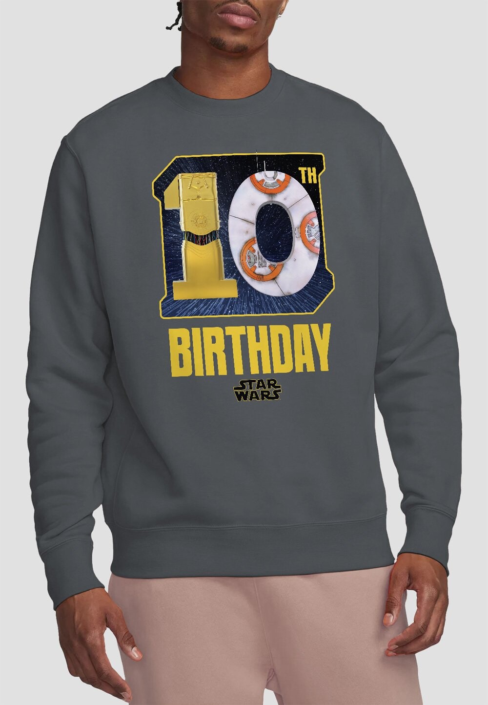 

Толстовка STAR WARS C3PO BB8 10TH BIRTHDAY SPACE Star Wars, антрацит