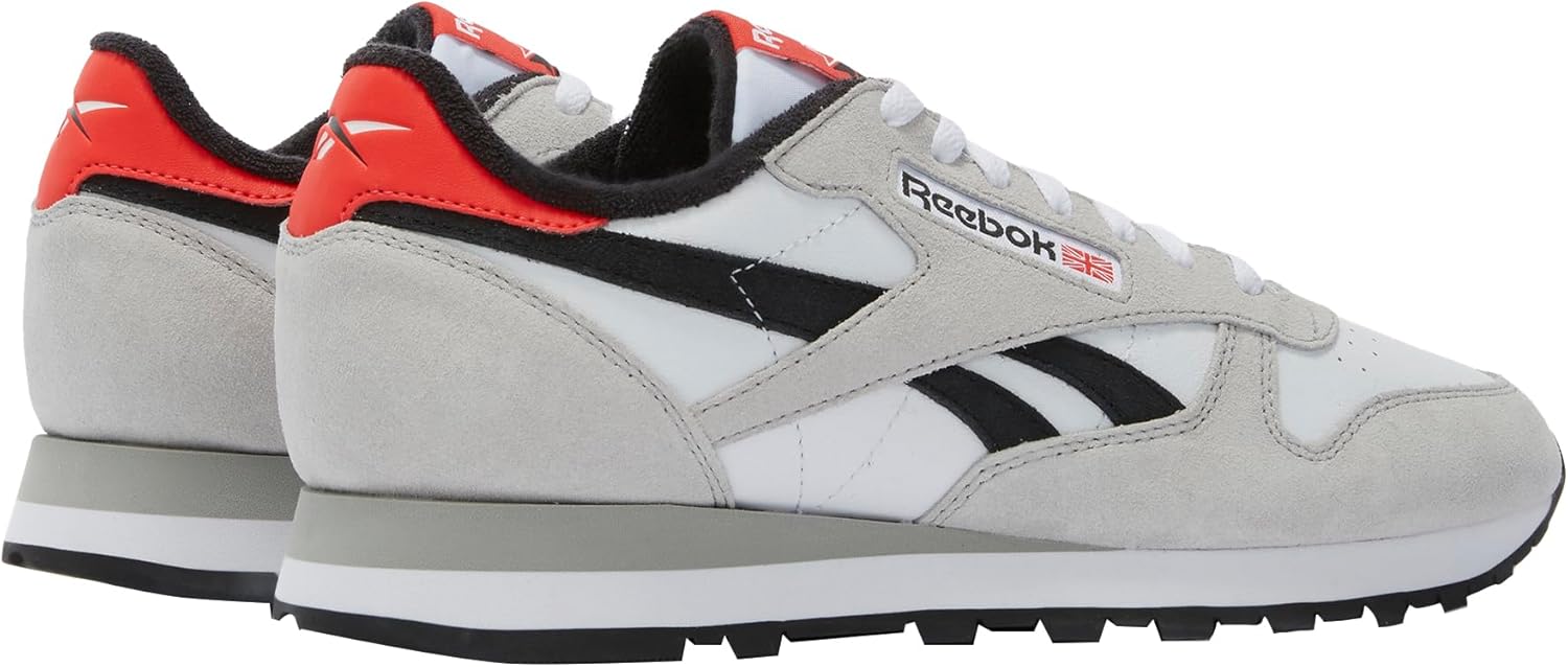 Кроссовки Reebok Unisex Classic Leather, белый/черный/серый — фото 3