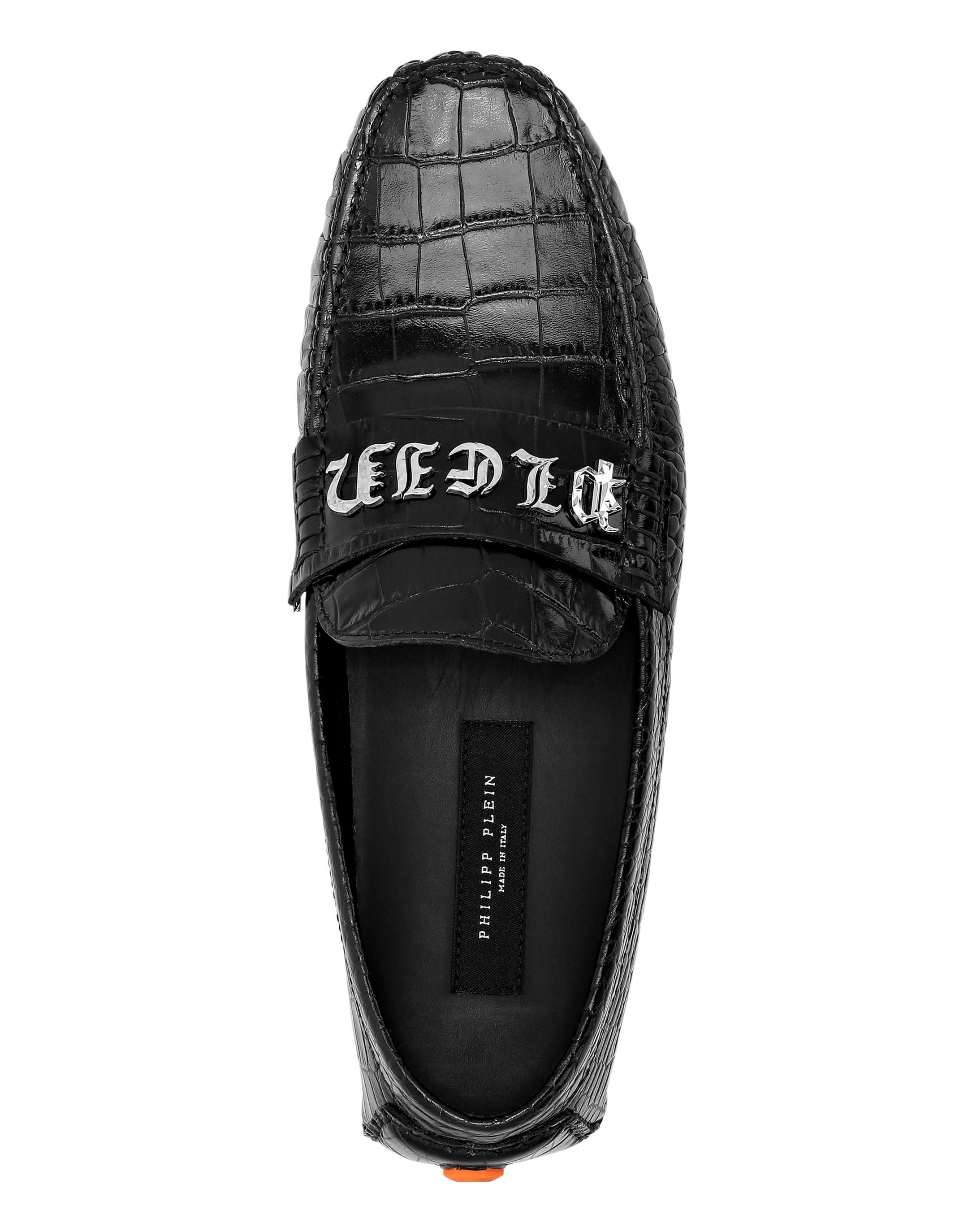 Кожаные водительские туфли Crocco с принтом PHILIPP PLEIN, черный — фото 3