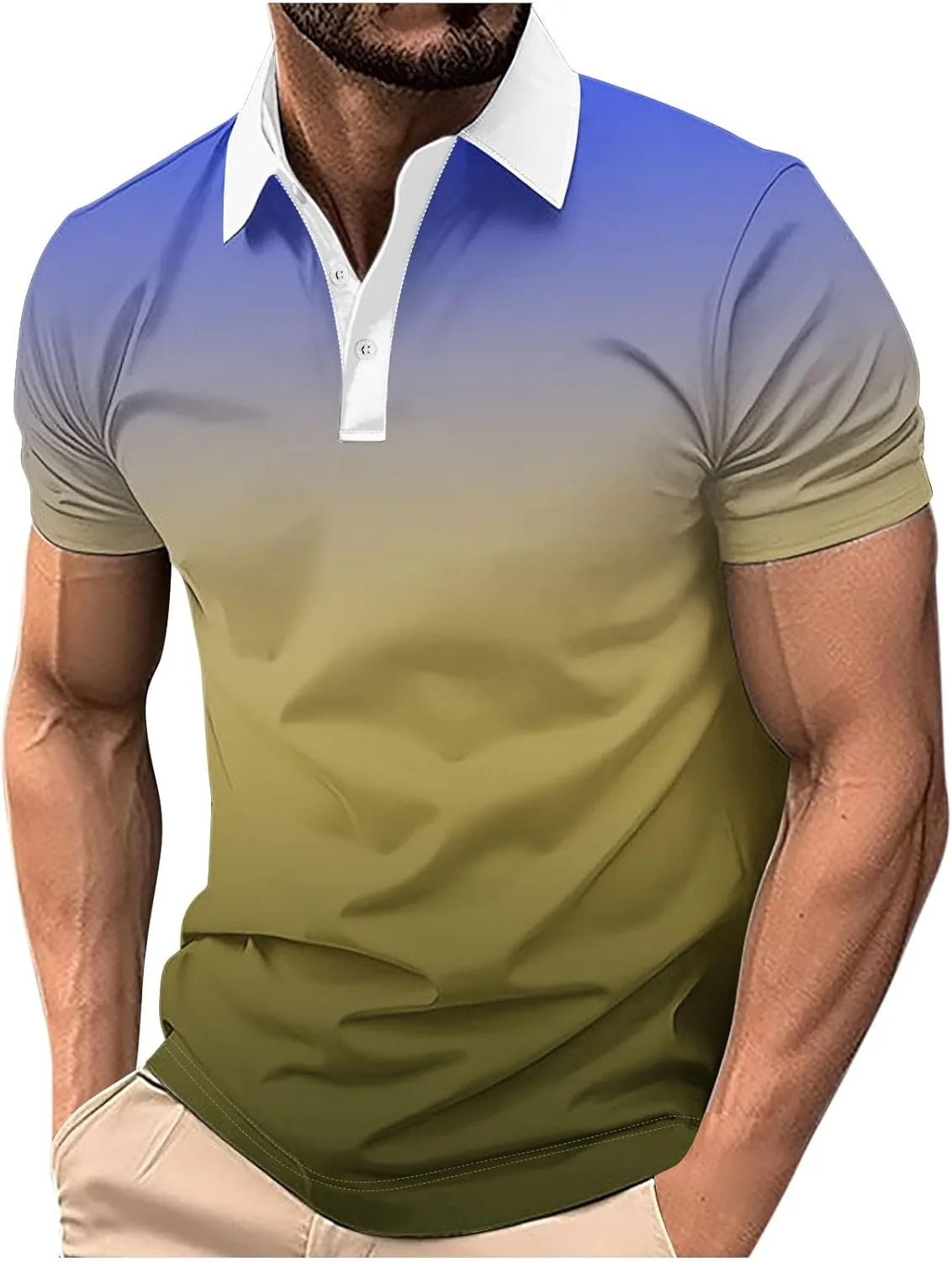 

Мужская поло с коротким рукавом Casual, влагоотводящая FZYLQY