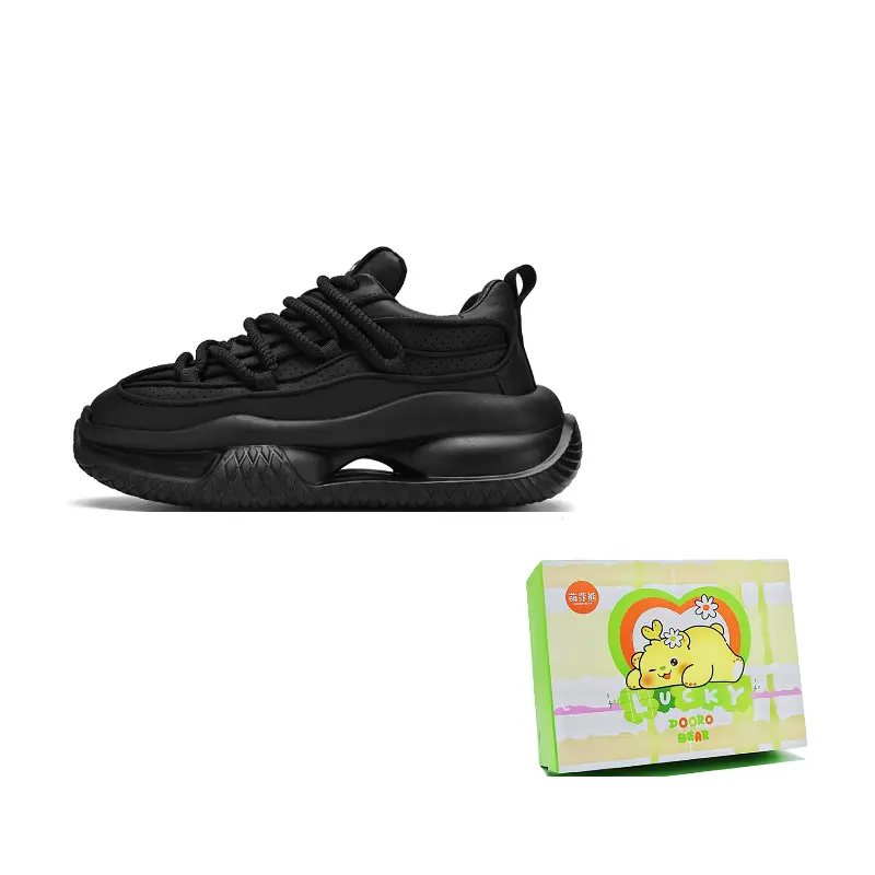 

Budding Bear Антискользящие и износостойкие легкие утолщенные кроссовки на платформе с низким верхом для мужчин, черные, цвет Black