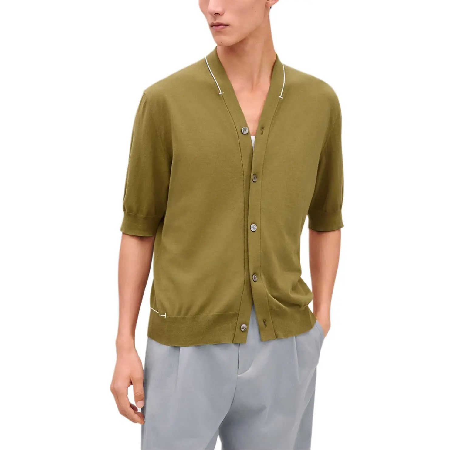 

Трикотажный свитер мужской зелёный HERMES, зеленый