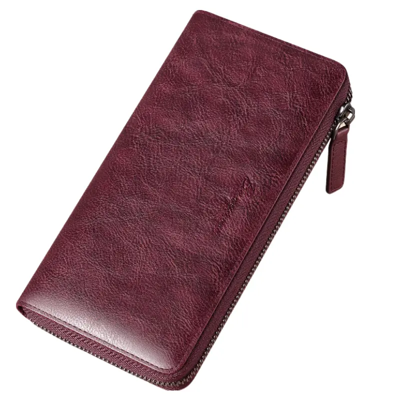 

Banyanu Кожаный бумажник для карт мужской, Fuchsia (Top Grain Cow Leather) Anti-Skimming