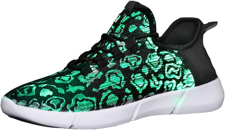 

Светящиеся кроссовки с оптоволоконной светодиодной подсветкой для детей, мужчин и женщин, легкие кроссовки с USB-зарядкой для вечеринок (США) 7Ipupas, черный