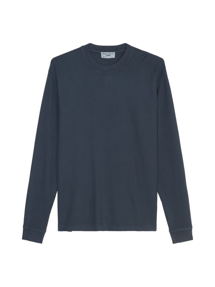 

Футболка Marc O'Polo DENIM Waffel-Longsleeve relaxed, цвет True Navy