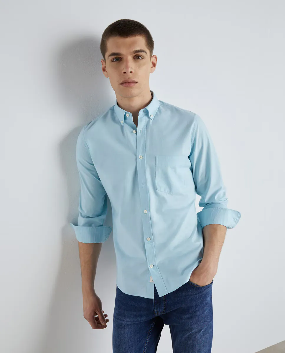 

Мужская однотонная оксфордская рубашка с длинным рукавом Easy Wear, светло-зеленый