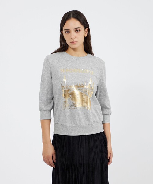 

Толстовка-футболка с фольгированным логотипом EPOCA, серый