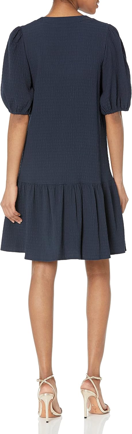 Женское платье Tommy Hilfiger с рукавами-фонариками и эффектом ряби, Sky Captain — фото 2