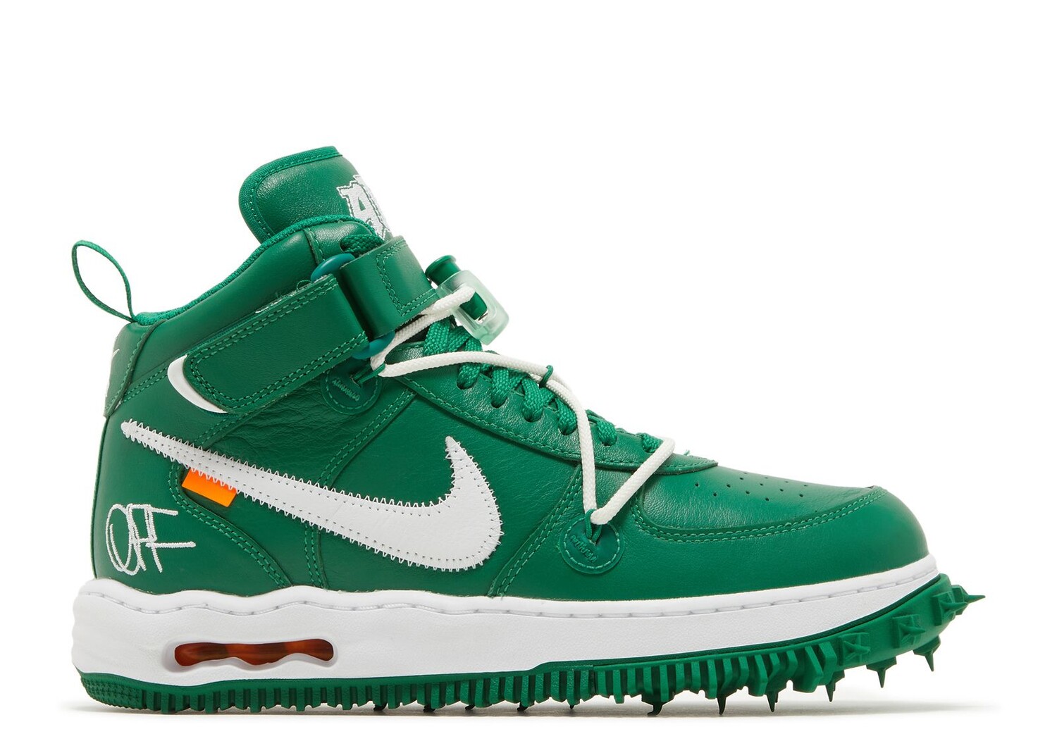 

Кроссовки Nike Off-White X Air Force 1 Mid Sp Leather 'Pine Green', зеленый