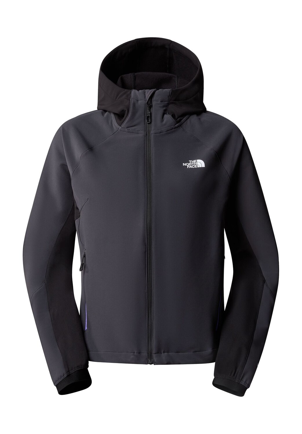

Куртка софтшелл, капюшон, воротник стойка, женская THE NORTH FACE, цвет Xix Asphalt Grey