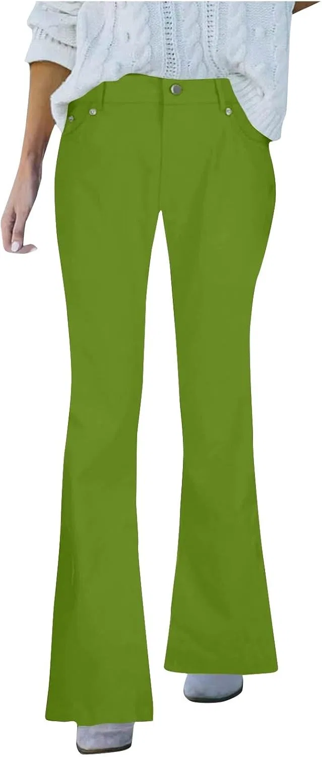 Джинсы клеш Women's High Waisted Flare Jeans, арми Green