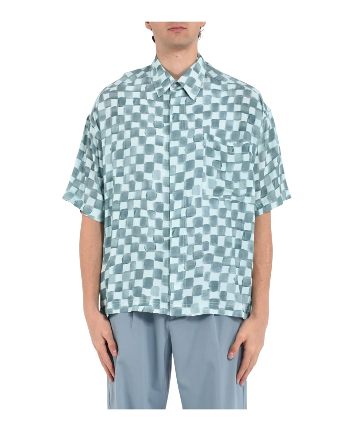 

Рубашка из вискозы с узором Bonsai, синий