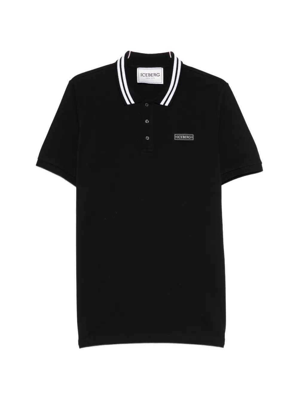 

Поло с полосатым воротником Iceberg, черный