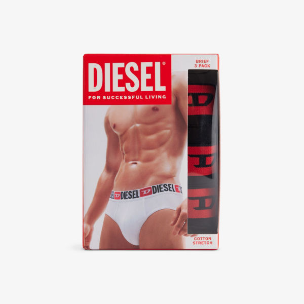 

Упаковка из трех трусов Diesel из стрейч-хлопка, черный