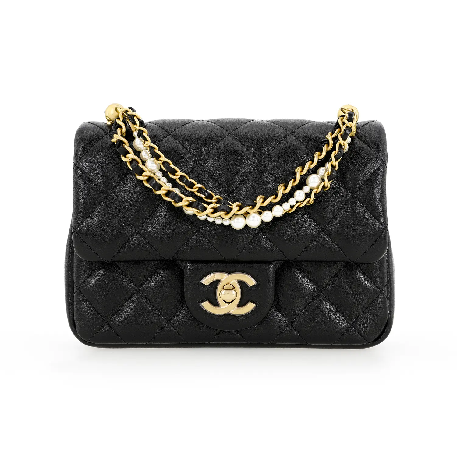 

CHANEL Лакированная сумка-клатч из овечьей кожи