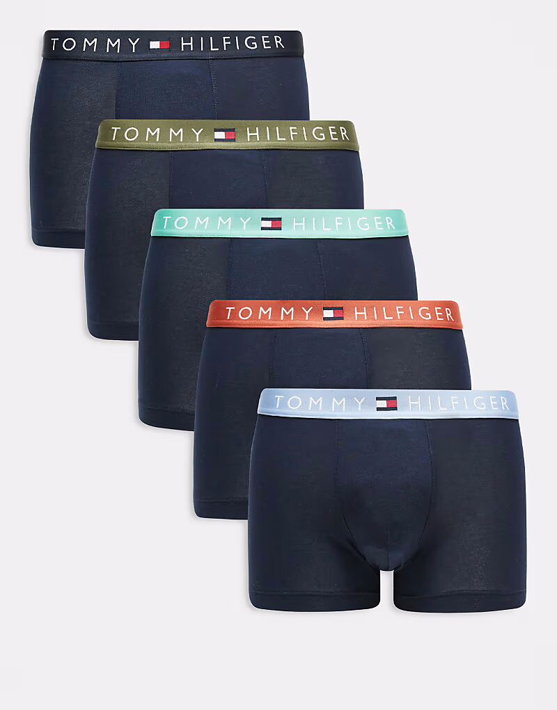 

Tommy Hilfiger Original 5 трусов-боксеров темно-синего цвета с многослойным поясом