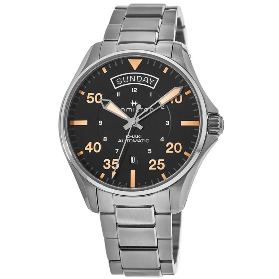 

Мужские часы Hamilton Khaki Pilot Day-Date Auto с черным циферблатом H64645131