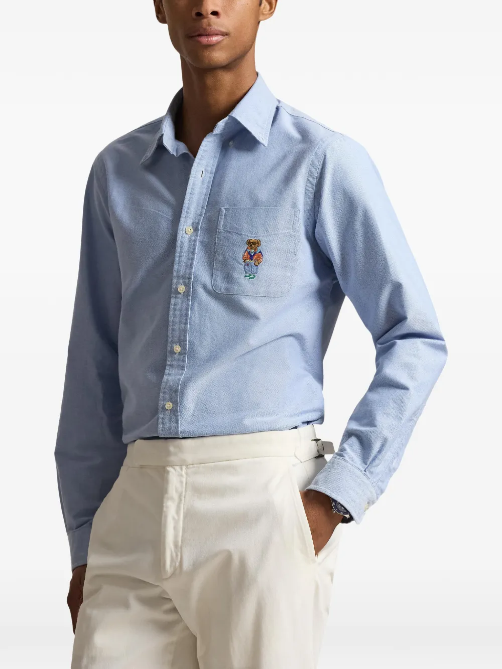 Рубашка с мотивом медведя Polo Ralph Lauren, синий — фото 3