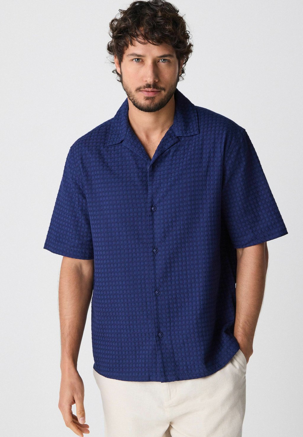 

Рубашка SHORT SLEEVE TEXTURED WAFFLE Next, синий