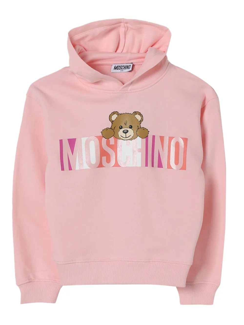 

Толстовка с логотипом и принтом плюшевого мишки Moschino Kids, розовый