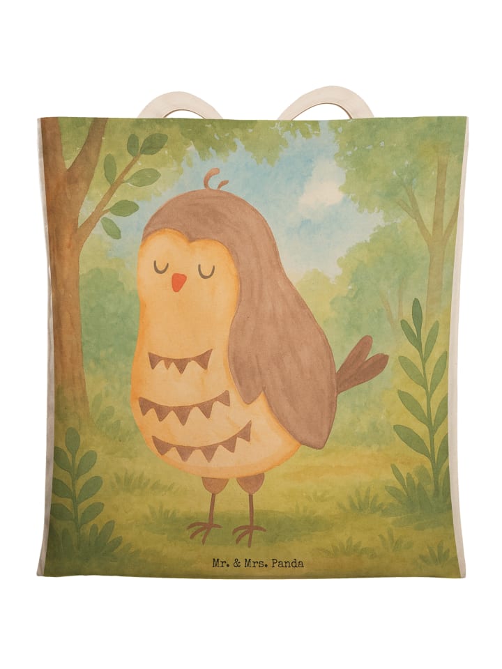 

Сумка через плечо Сова, веселый дизайн без слогана, белого цвета Mr. & Mrs. Panda