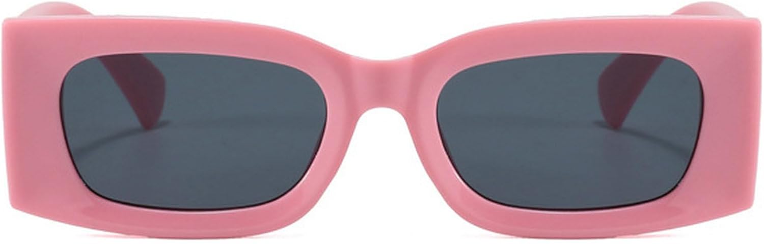 

Прямоугольные солнцезащитные очки для женщин и мужчин, модные ретро-очки, зеленые солнцезащитные очки в стиле 90-х, винтажные солнцезащитные очки в квадратной оправе mincl, Pink Gray